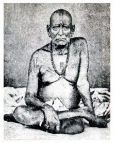 Original photo: Swami Samarth sitting by himself in usual pose (1860-1875)