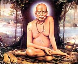 Swami Samarth sitting under banyan tree, akkalkot